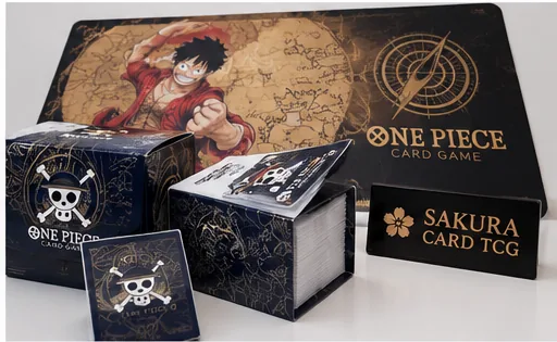 One Piece TCG cards and sealed products presentation