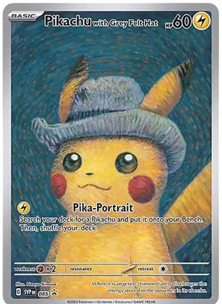 Pikachu with Grey Felt Hat PROMO [SVP EN 085] — Raw product image
